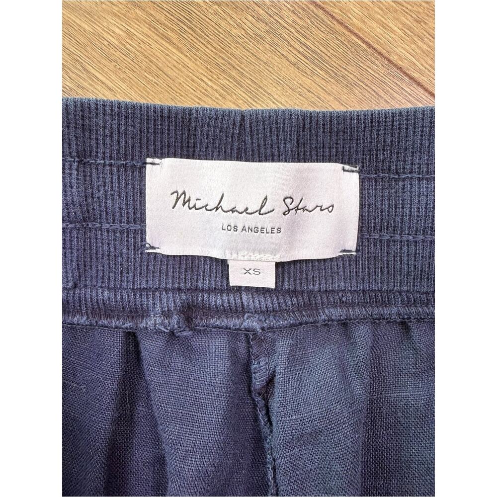 Michael Stars Nolan 100% Linen Drawstring Pants Nocturnal Navy Size XS - Picture 7 of 12